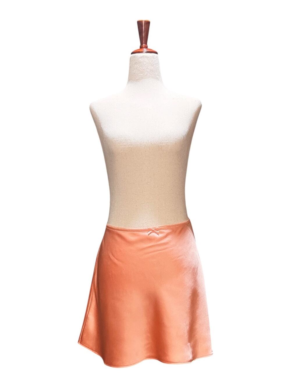 Wild Fable, Peach Pink Satin A Line Mini Skirt Side Zip Size Medium